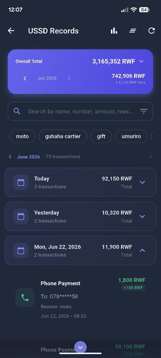 MQ Pay transaction history